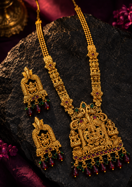 Lakshmi Antique Gold Plated Temple Haram