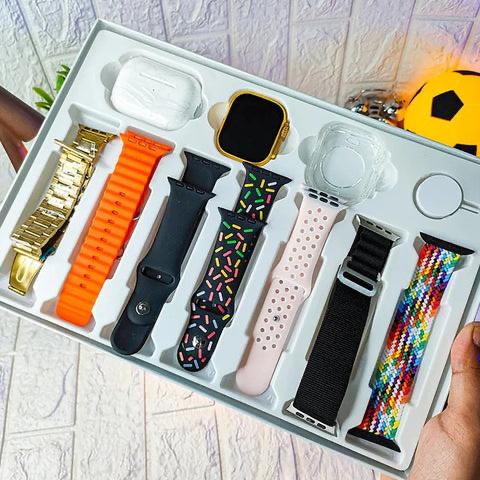 10 in 1 Set Ultra 2 Smart Bluetooth Smart watch + Earphones with Seven Straps